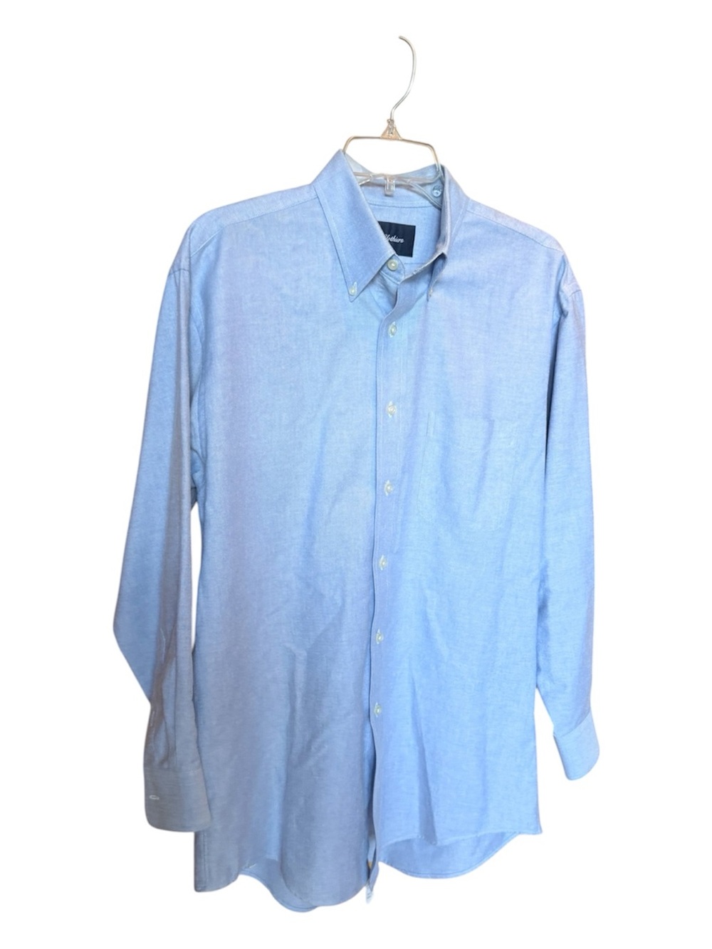 OC & Clothiers Men's Light Blue Textured Dress Shirt - Size 15.5 32/33